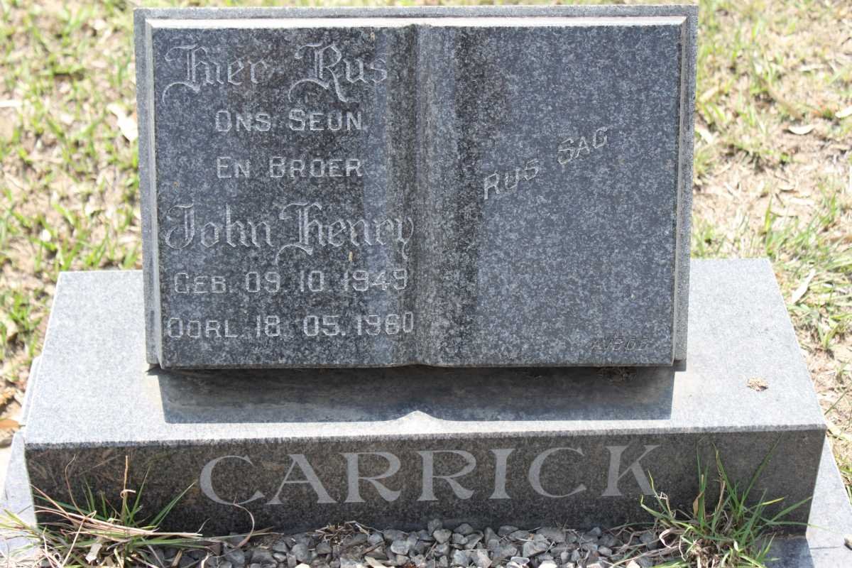 CARRICK John Henry 1949-1960