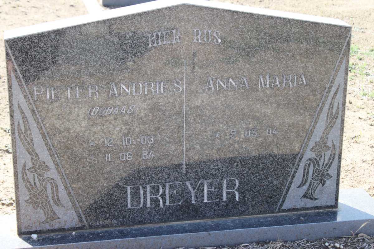 DREYER Pieter Andries 1903-1984 &amp; Anna Maria 1904-