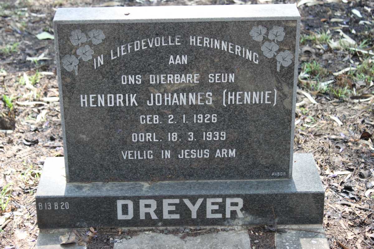 DREYER Hendrik Johannes 1926-1939