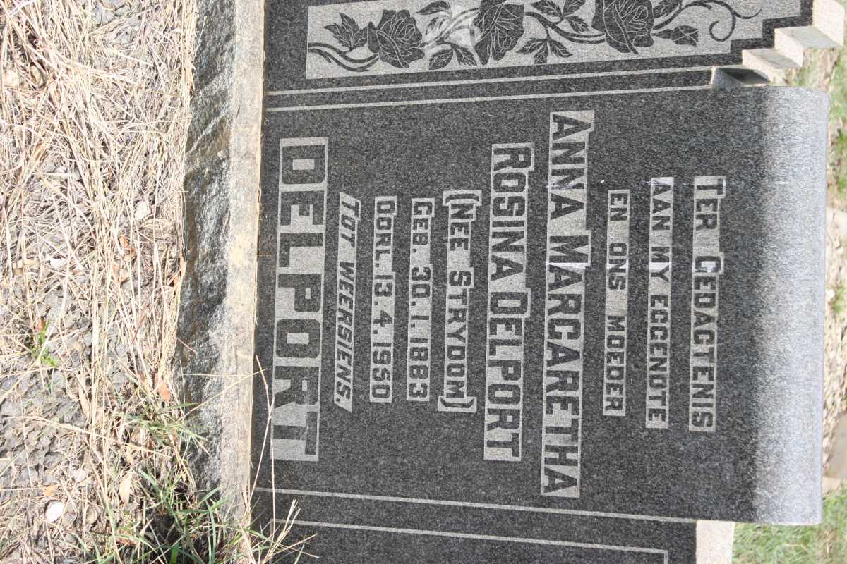 DELPORT Wentsel C. 1884-1961 &amp; Anna Margaretha Rosina STRYDOM 1883-1950