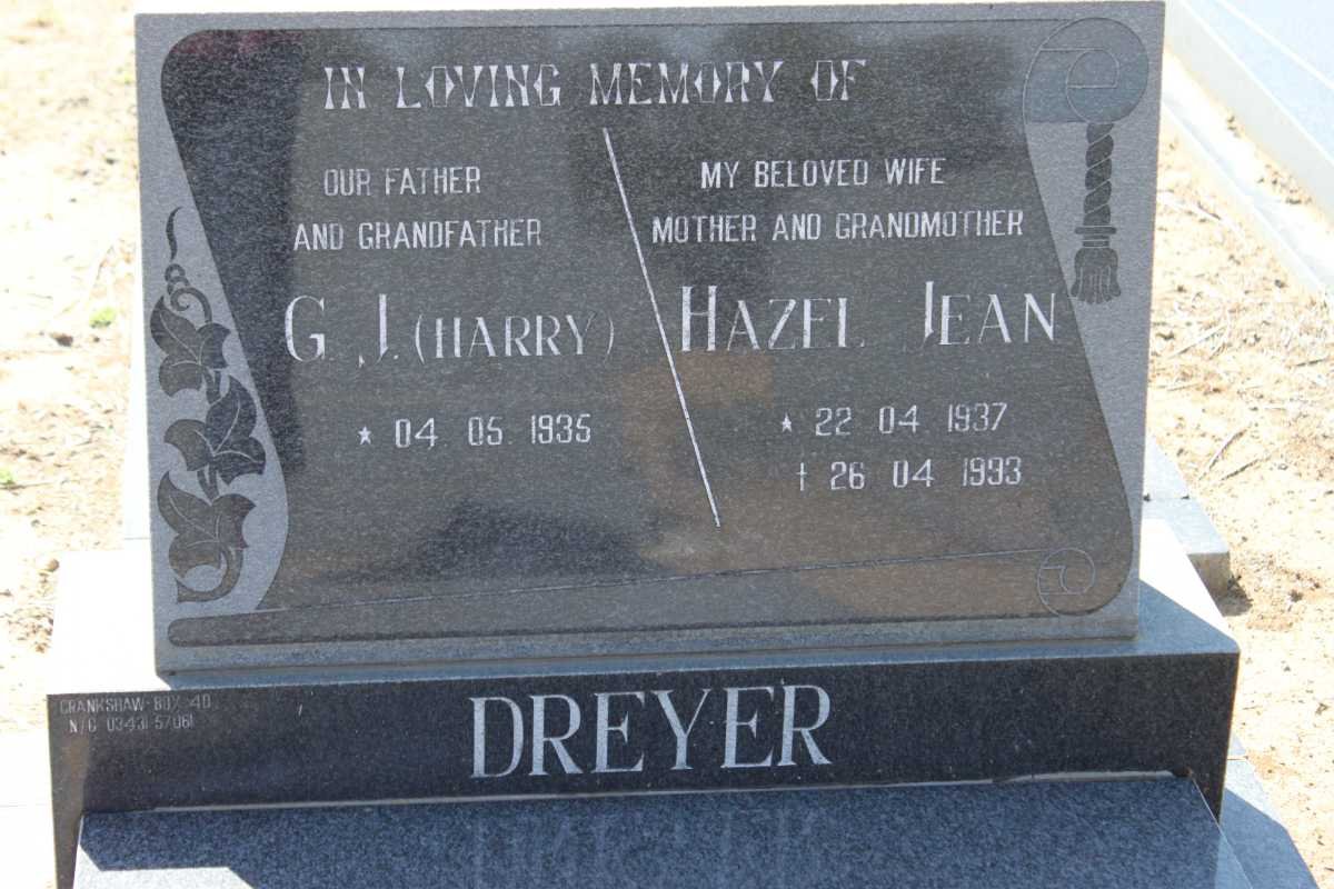 DREYER G.J. 1935- &amp; Hazel Jean 1937-1993