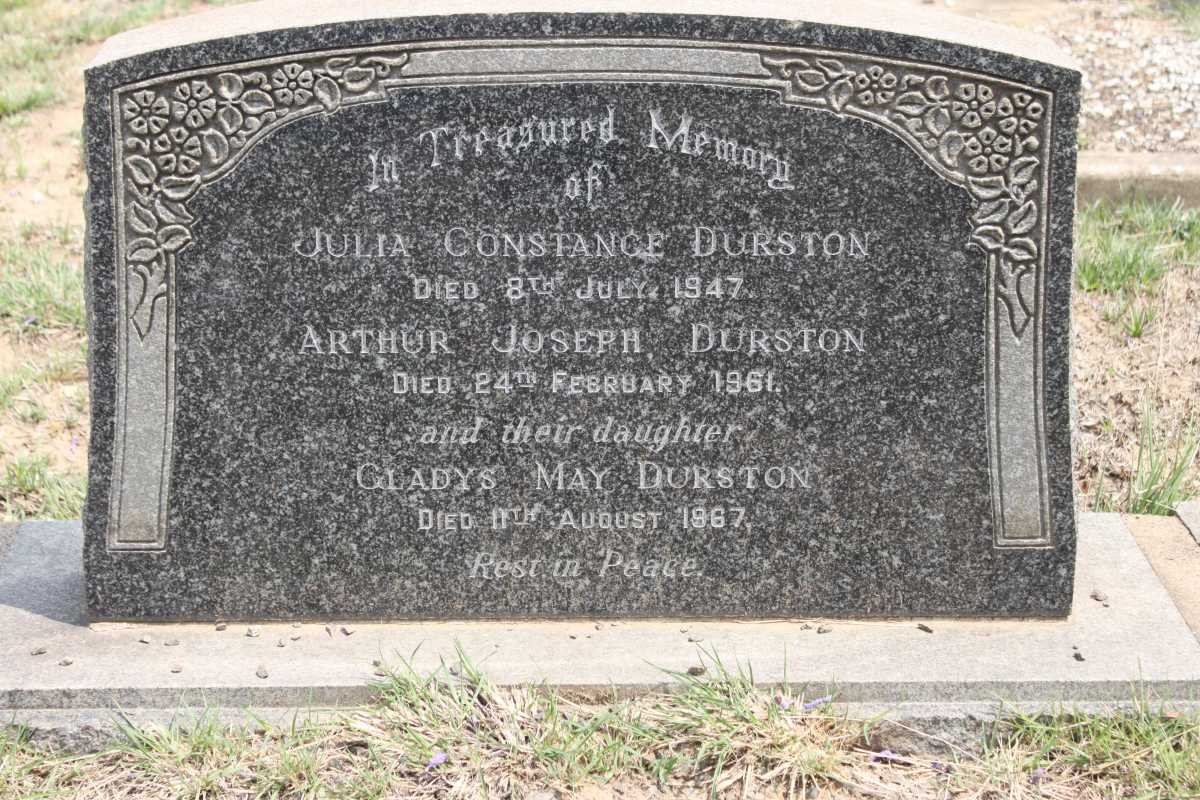 DURSTON Arthur Joseph -1961 &amp; Julia Constance -1947 :: DURSTON Gladys May -1967
