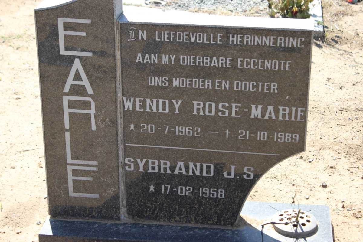 EARLE Sybrand J.S. 1958- &amp; Wendy Rose-Marie 1962-1989