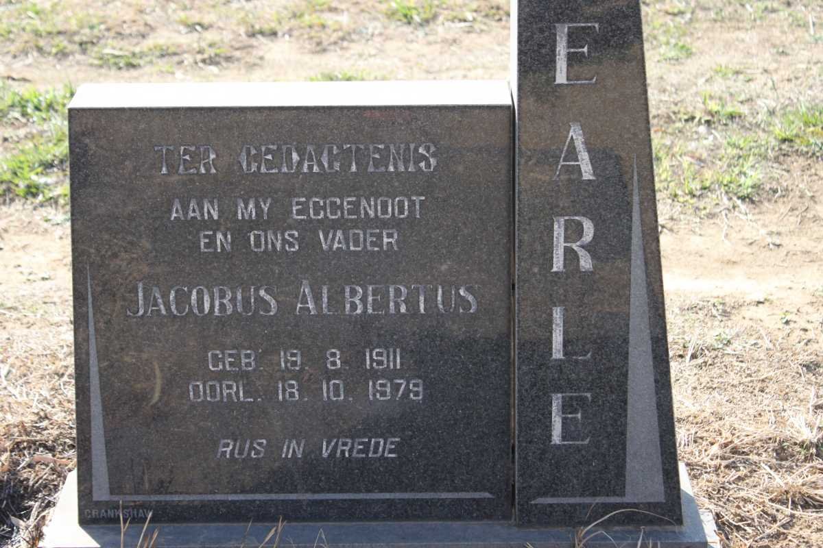 EARLE Jacobus Albertus 1911-1979