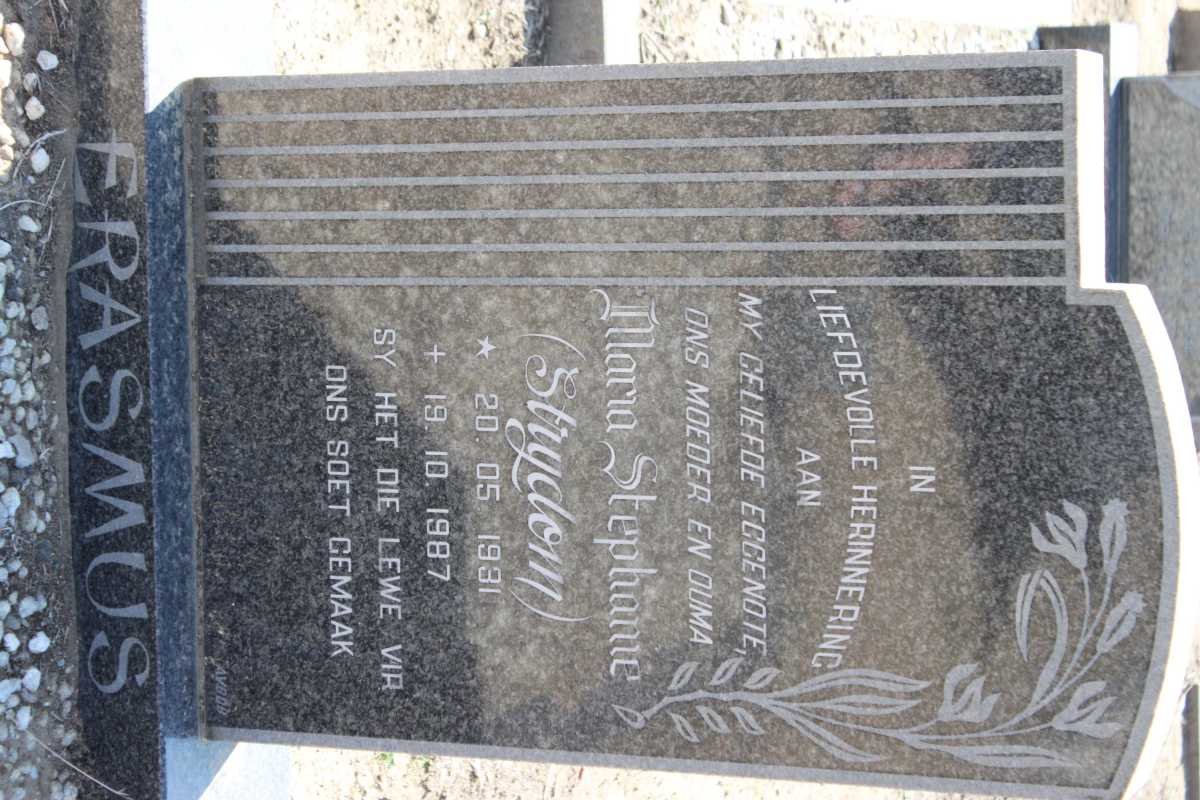 ERASMUS Maria Stephanie nee STRYDOM 1931-1987