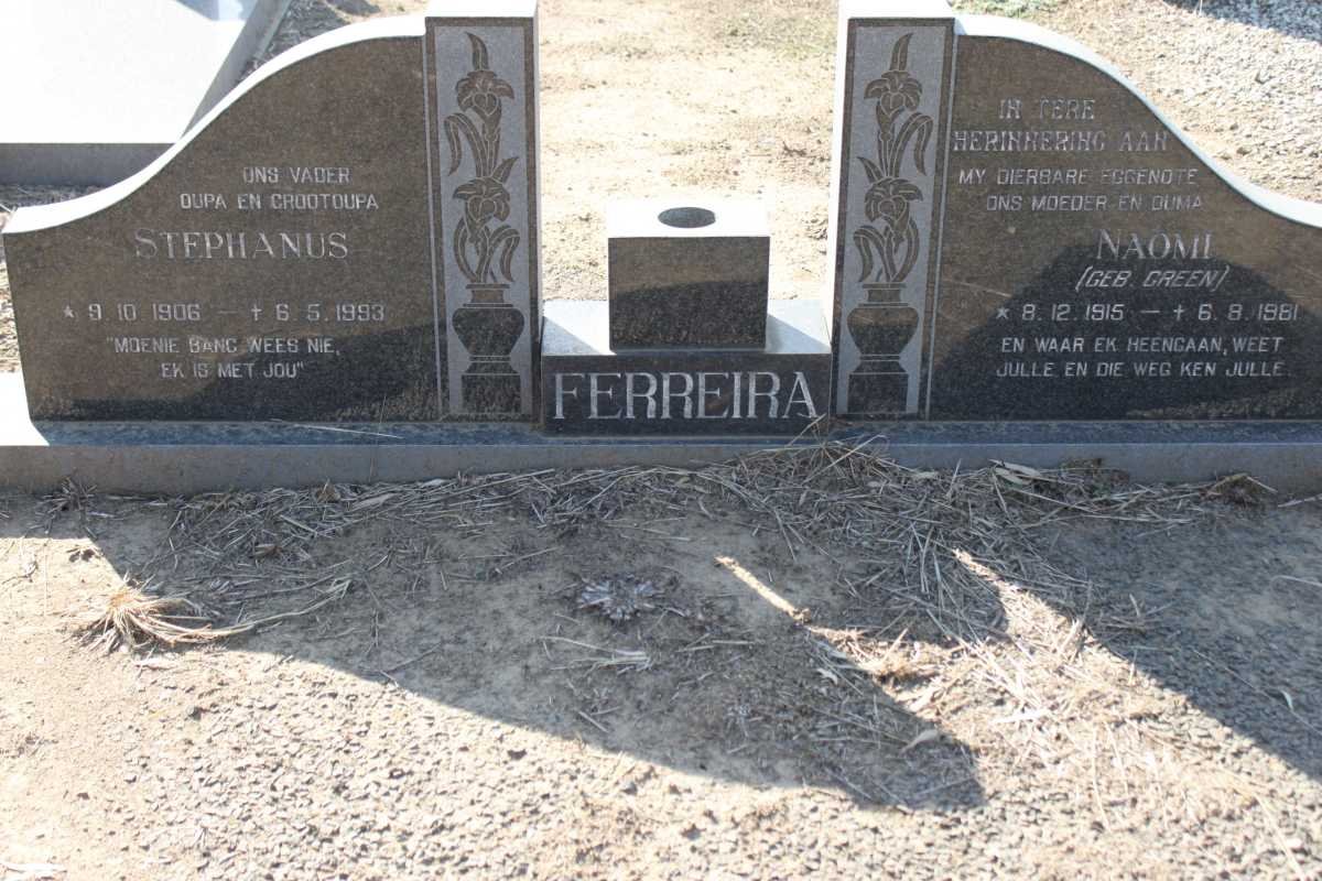 FERREIRA Stephanus 1906-1993 &amp; Naomi GREEN 1915-1981