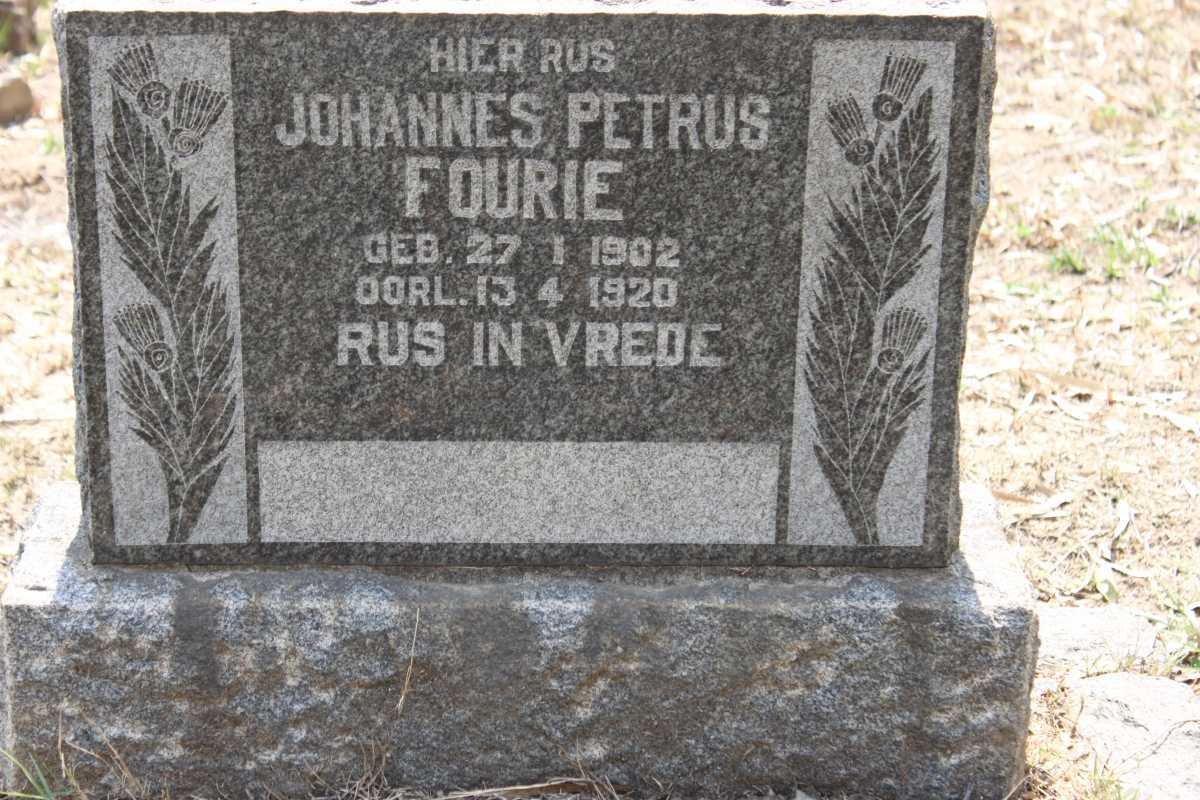 FOURIE Johannes Petrus 1902-1920