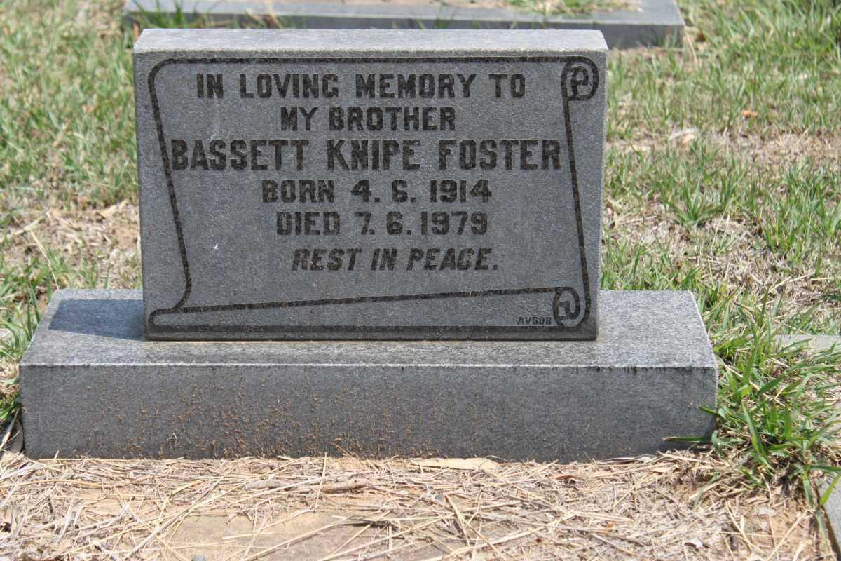 FOSTER Bassett Knipe 1914-1979