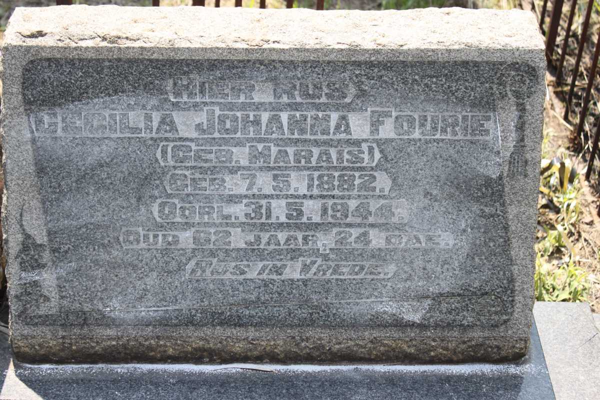 FOURIE Cecilia Johanna nee MARAIS 1882-1944