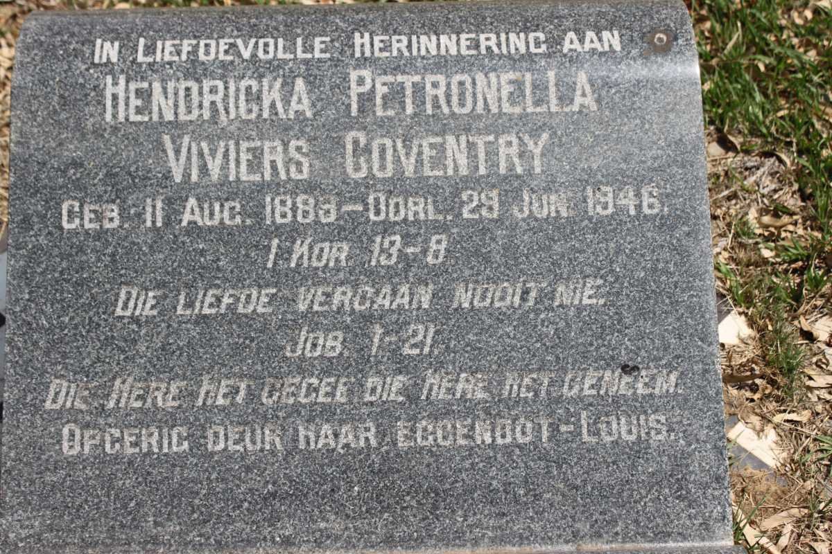 GOVENTRY Hendricka Petronella Viviers 1889-1946