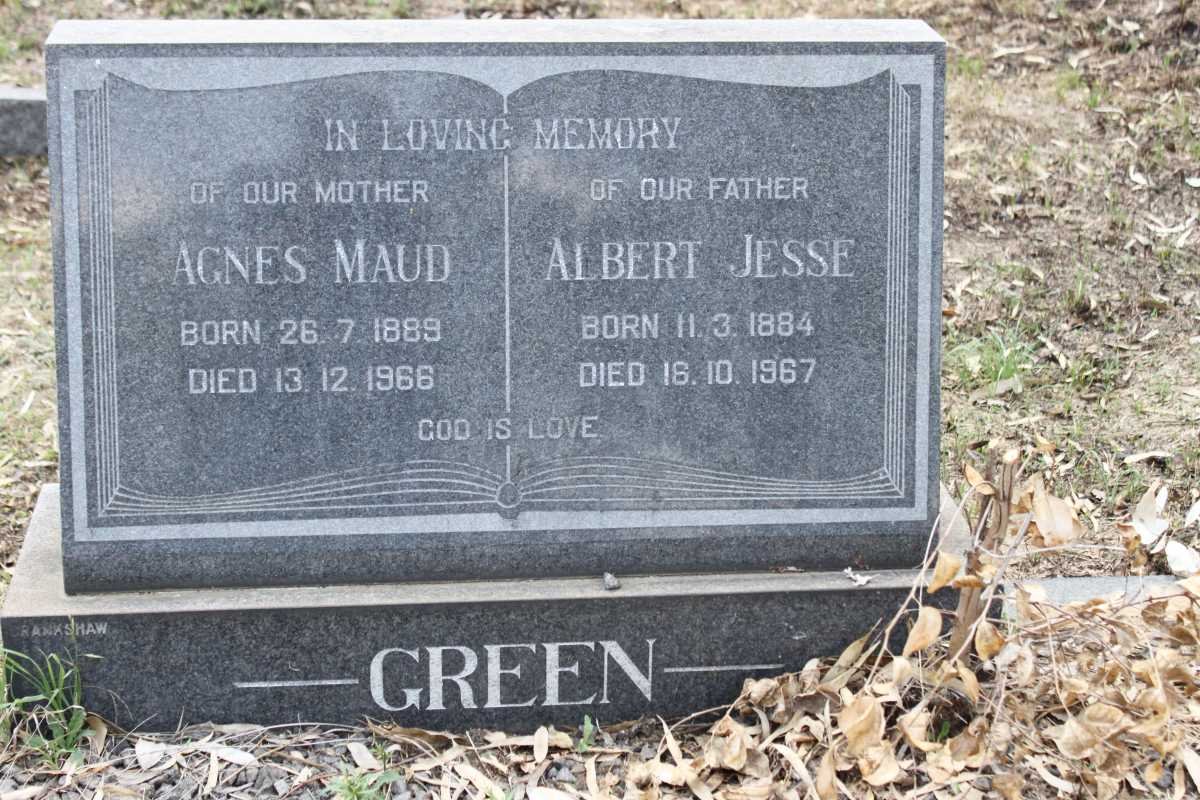GREEN Albert Jesse 1884-1967 &amp; Agnes Maud 1889-1966