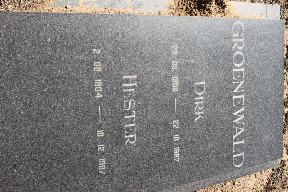 GROENEWALD Dirk 1906-1987 &amp; Hester 1904-1987