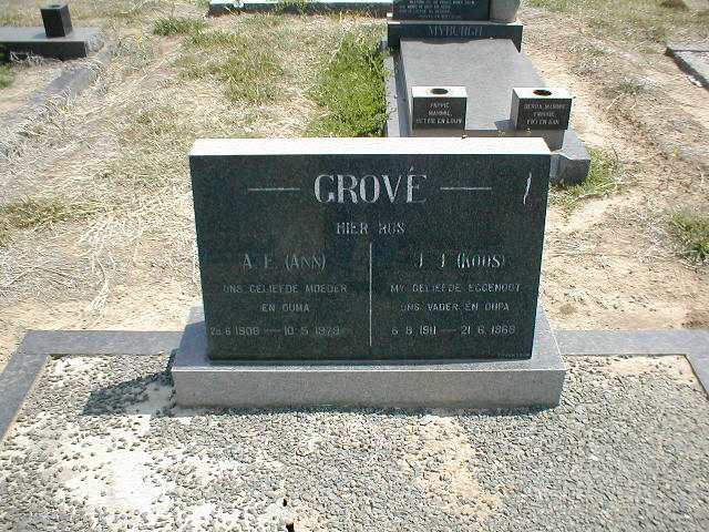 GROVÉ J.J. 1911-1968 &amp; A.E. 1908-1969