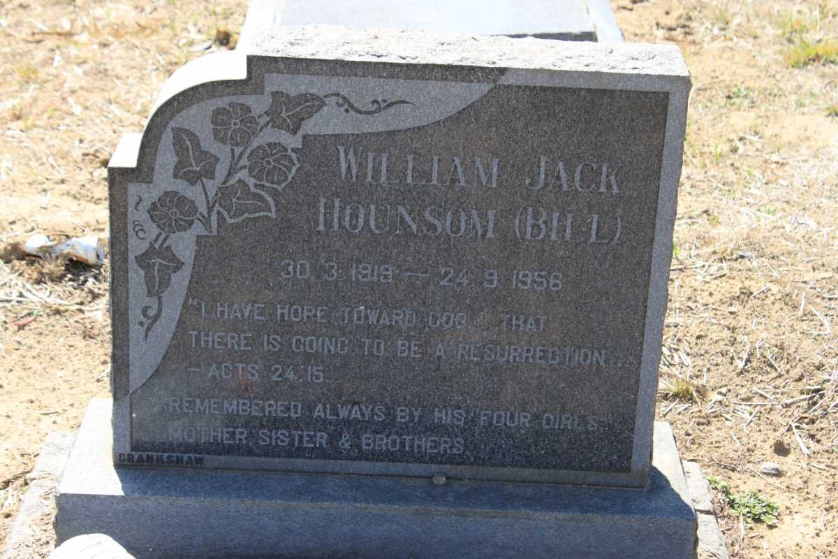 HOUNSOM William Jack 1919-1956