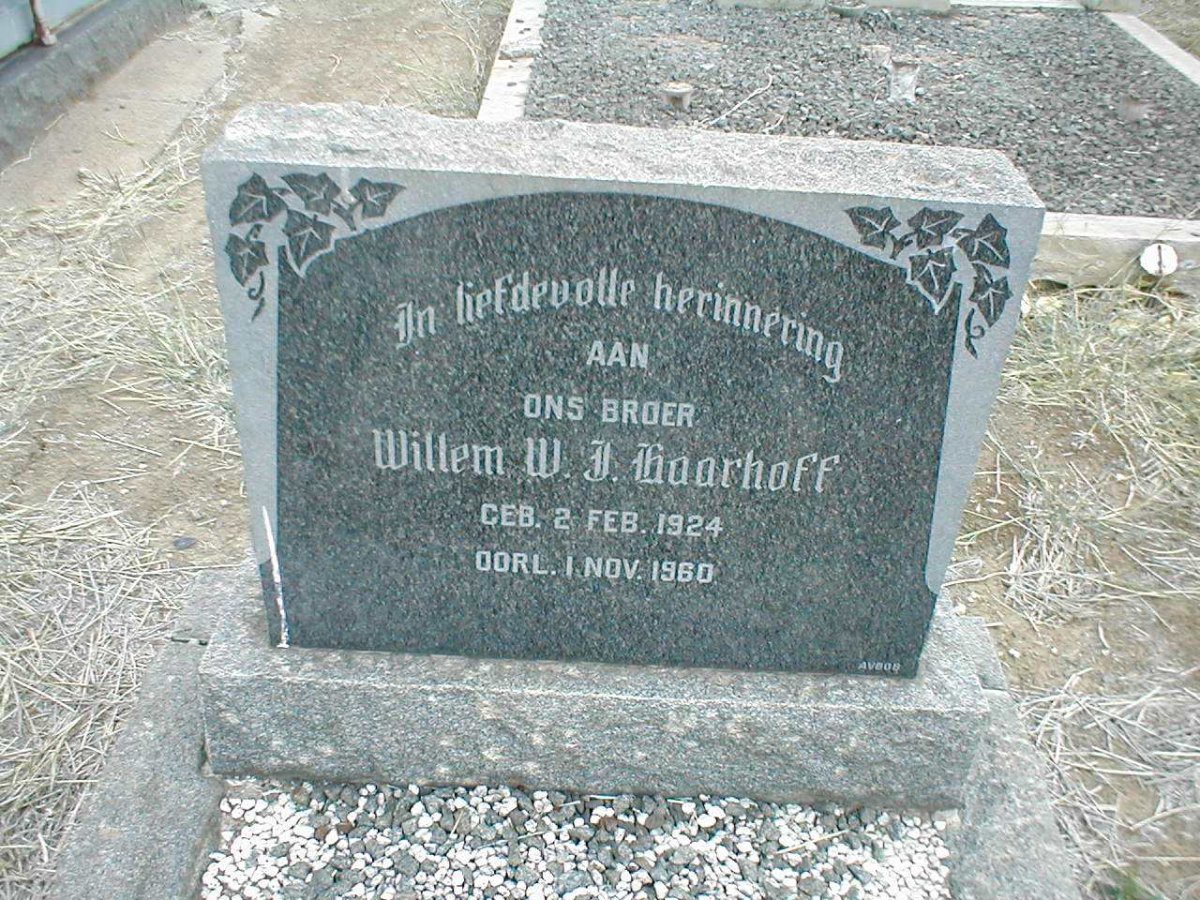 HAARHOFF Willem W.J. 1924-1960