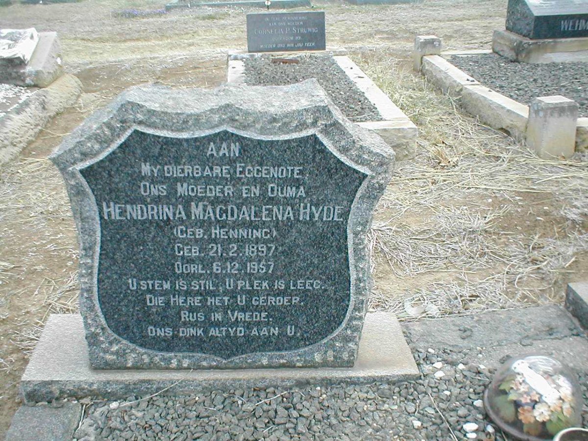HYDE Hendrina Magdalena geb. HENNING 1897-1957