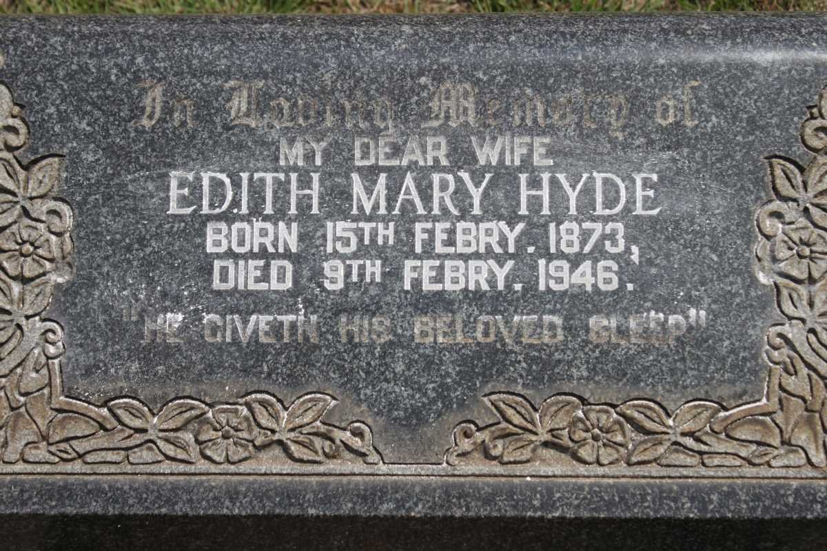 HYDE Edith Mary 1873-1946