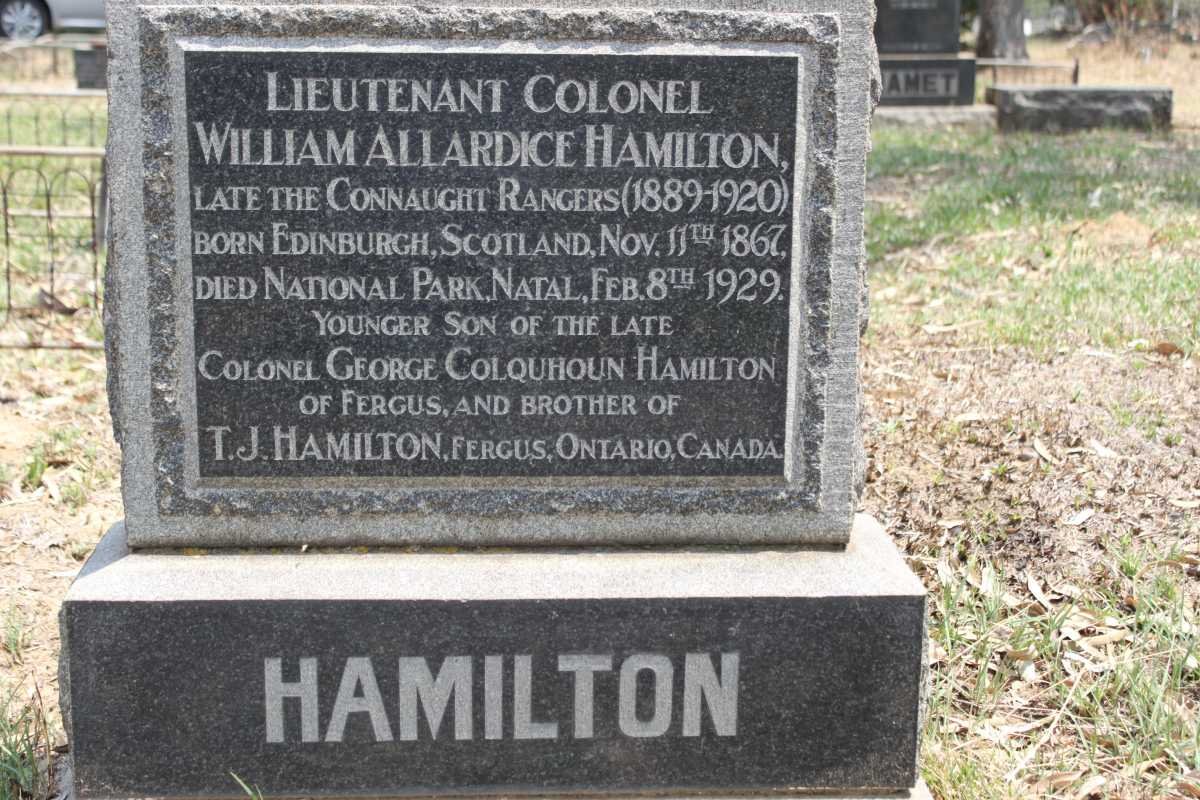 HAMILTON William Allardice 1867-1929