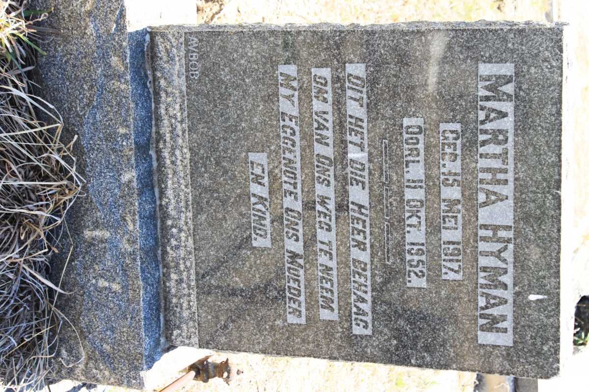 HYMAN Martha 1917-1952