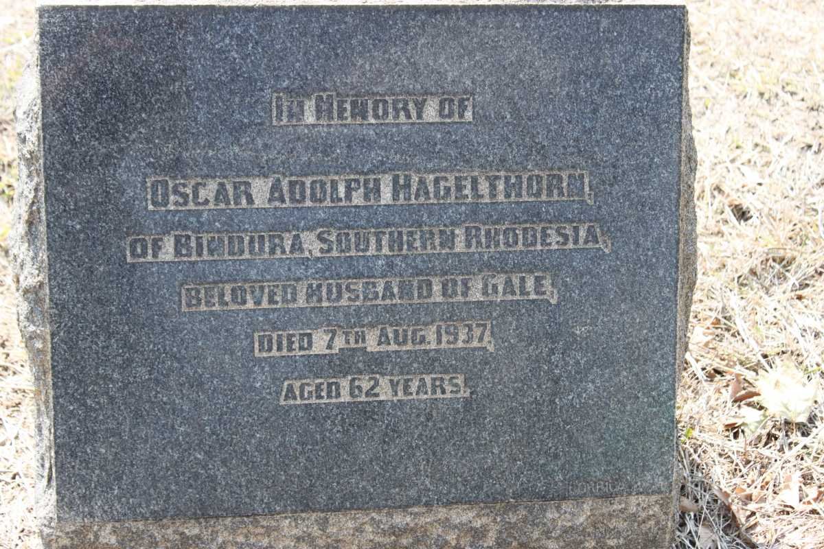 HAGELTHORN Oscar Adolph -1937