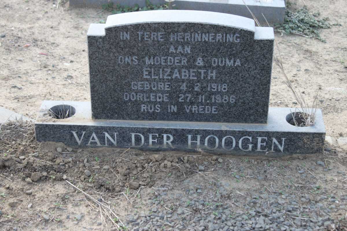 HOOGEN Elizabeth, van der 1918-1986
