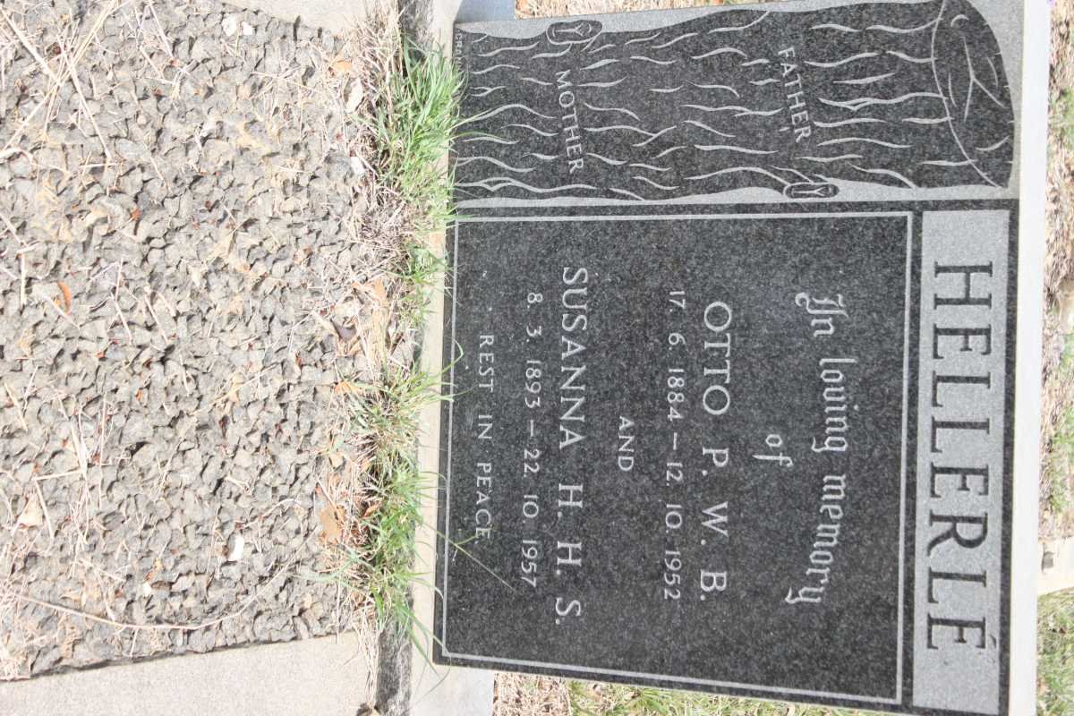 HELLERLE Otto P.W.B. 1884-1952 &amp; Susanna H.H.S. 1893-1957