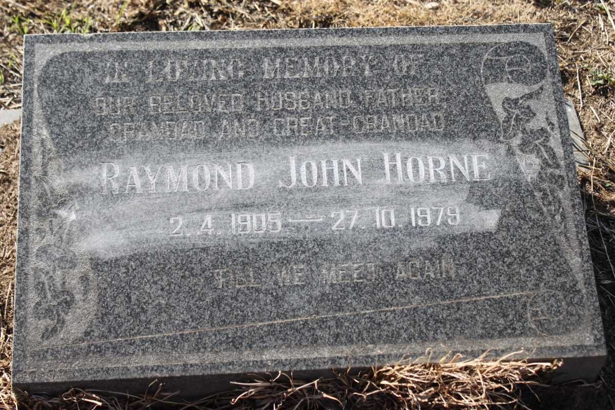 HORNE Raymond John 1905-1979