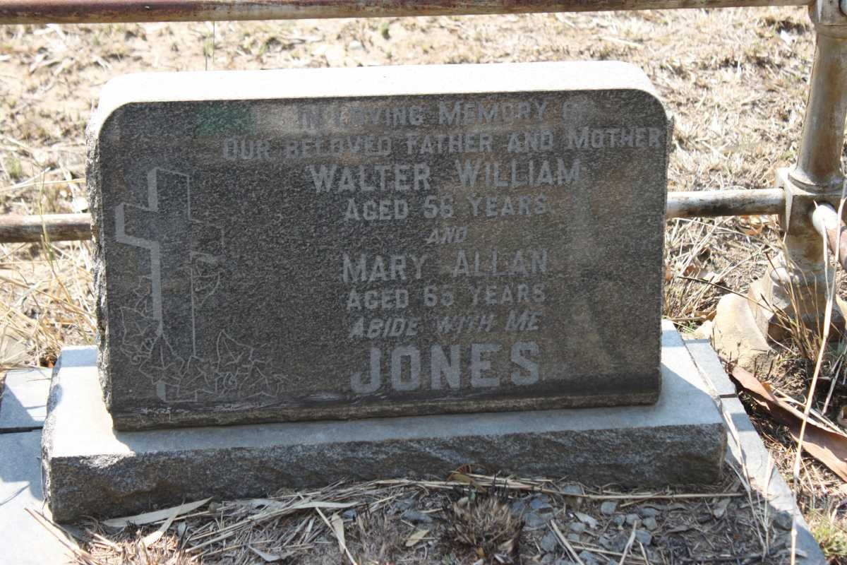 JONES Walter William &amp; Mary Allan
