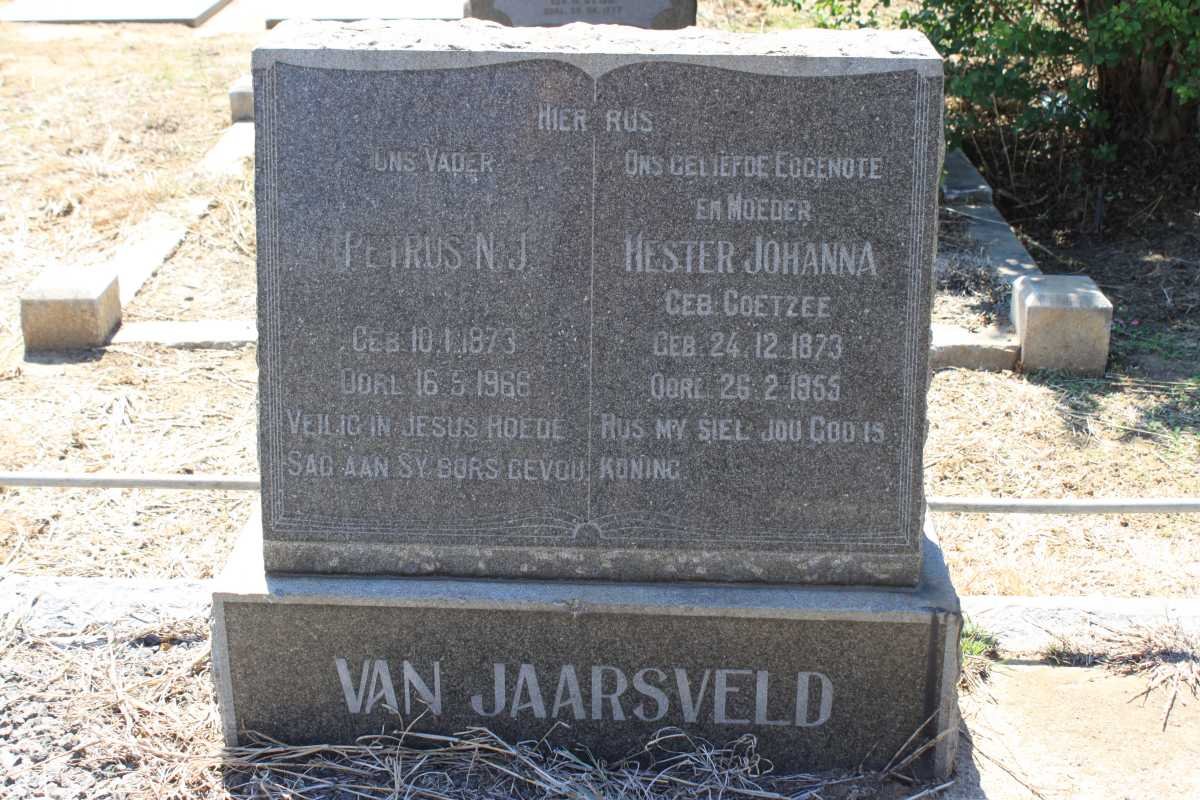 JAARSVELD Petrus N.J., van 1873-1966 &amp; Hester Johanna COETZEE 1873-1955