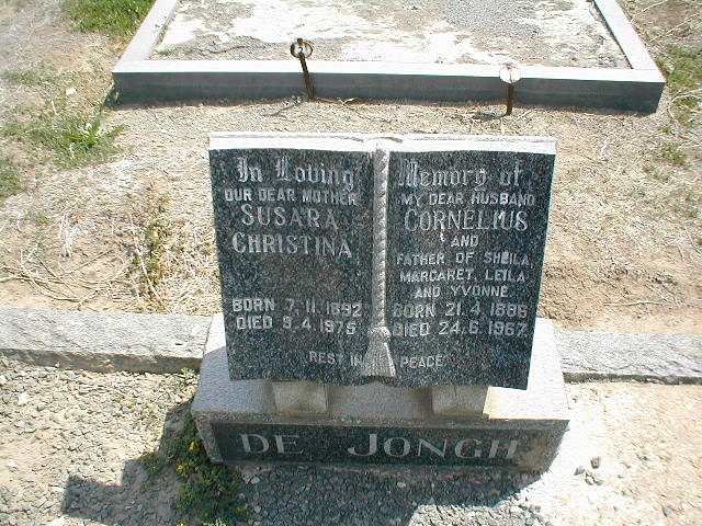 JONGH Cornelius, de 1886-1967 &amp; Susara Christina 1892-1975