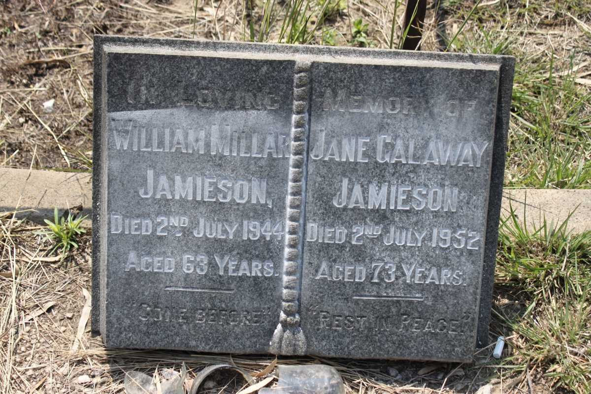 JAMIESON William Millar -1944 &amp; Jane Galaway -1952