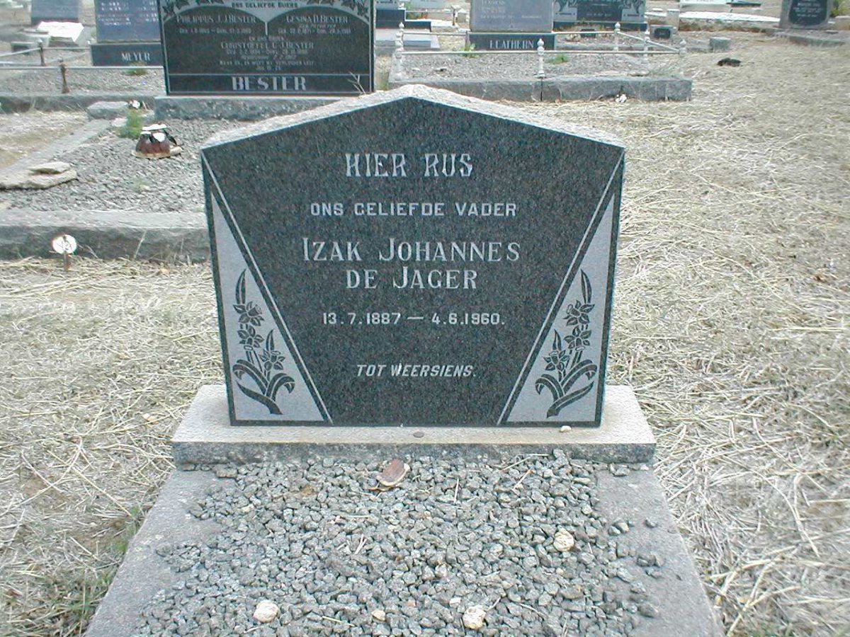 JAGER Izak Jan Johannes, de 1887-1960