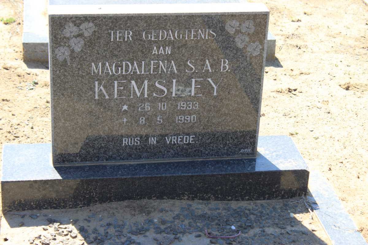 KEMSLEY Magdalena S.A.B. 1933-1990
