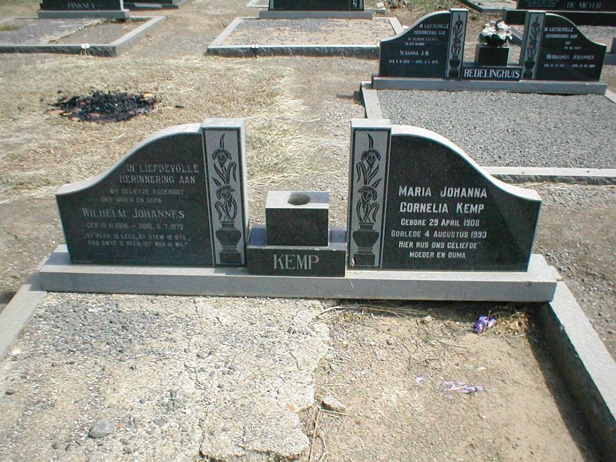 KEMP Wilhelm Johannes 1906-1972 &amp; Maria Johanna Cornelia 1908-1993