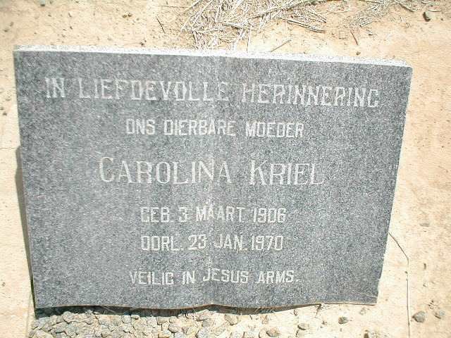 KRIEL Carolina 1906-1970