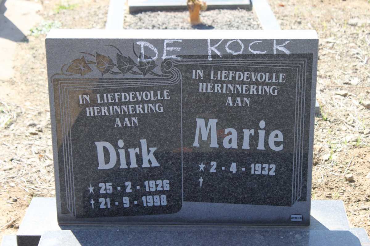 KOCK Dirk, de 1926-1998 &amp; Marie 1932-