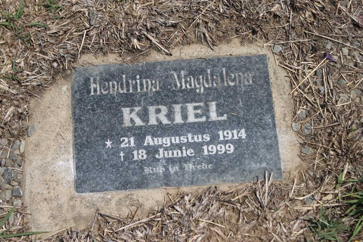 KRIEL  Hendrina Magdalena 1914-1999