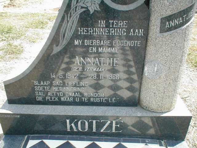 KOTZÉ Annatjie geb. VERMAAK 1942-1966