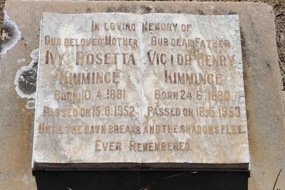 KIMMINCE Victor Henry 1880-1953 &amp; Ivy Rosetta 1881-1952