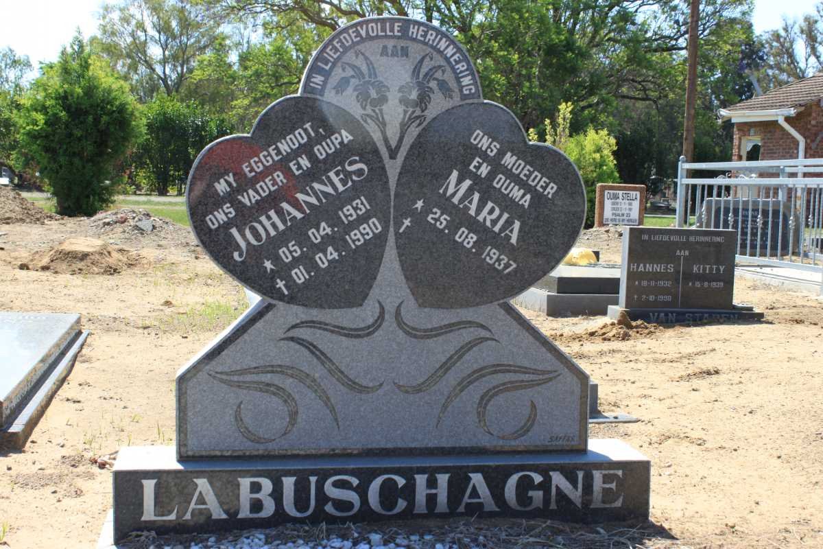 LABUSCHAGNE Johannes 1931-1990 &amp; Maria 1937-