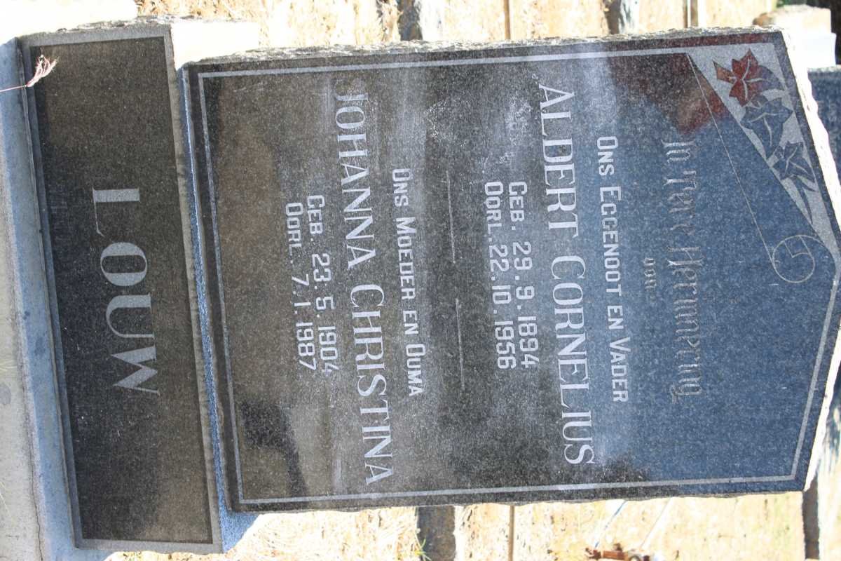 LOUW Aldert Cornelius 1894-1956 &amp; Johanna Christina 1904-1987
