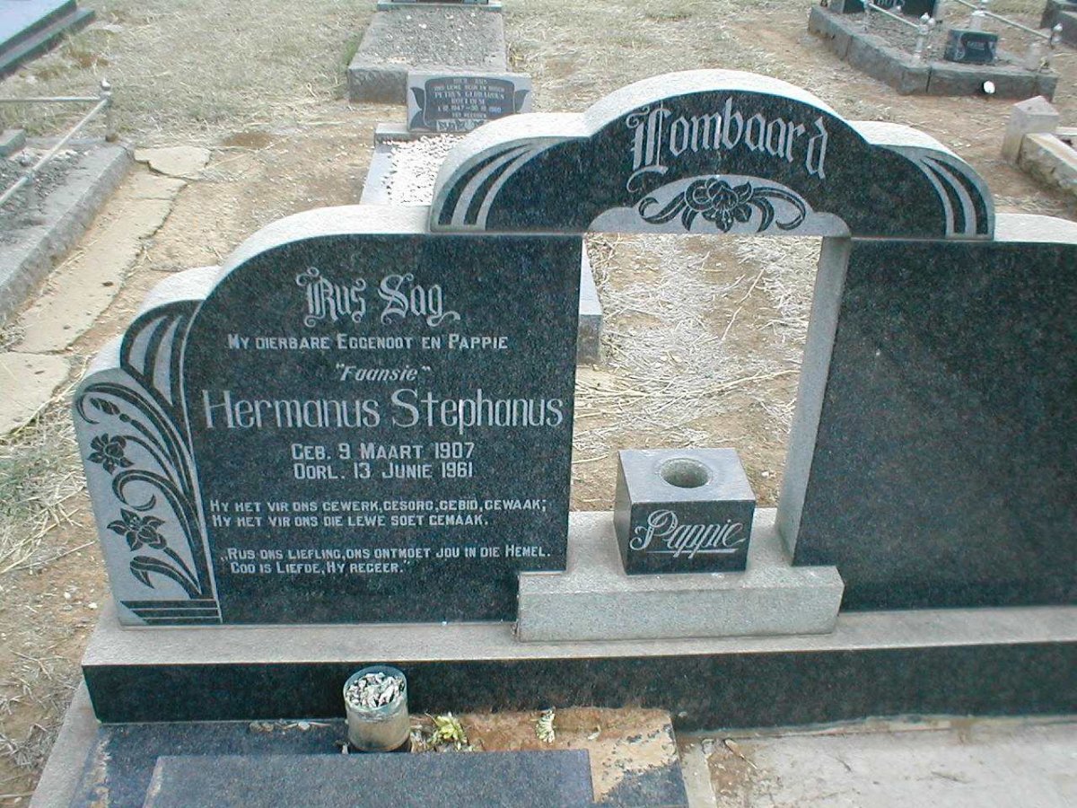LOMBAARD Hermanus Stephanus 1907-1961