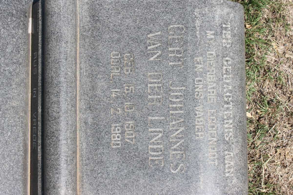 LINDE Gert Johannes, van der 1907-1980
