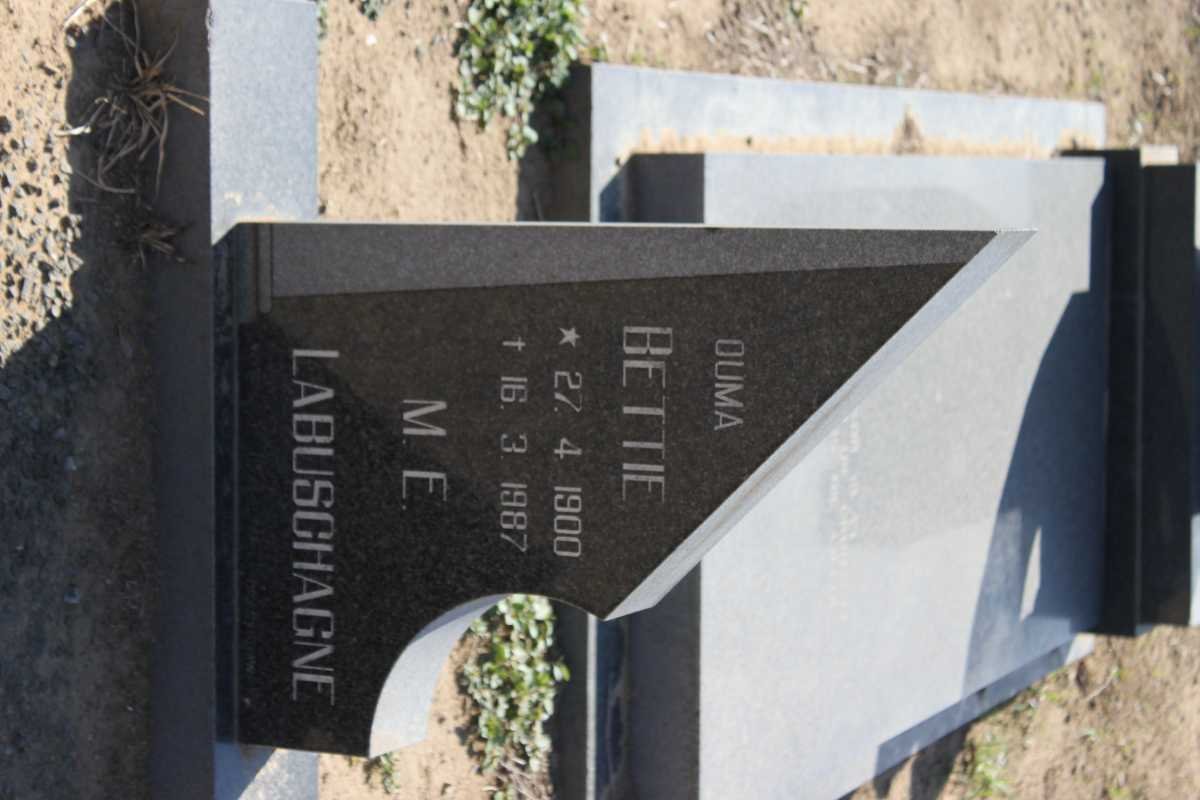 LABUSCHAGNE M.E. 1900-1987