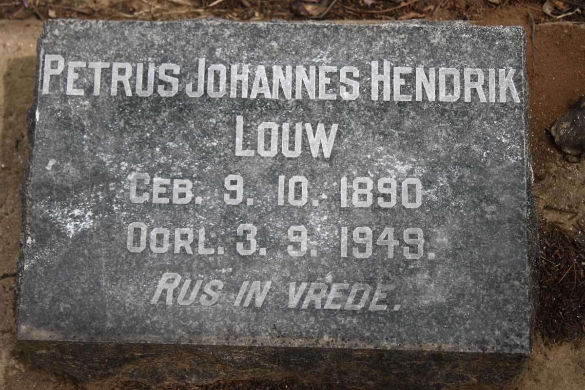 LOUW Petrus Johannes Hendrik 1890-1949
