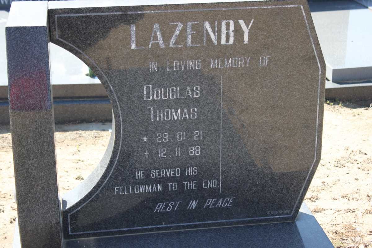 LAZENBY Douglas Thomas 1921-1988