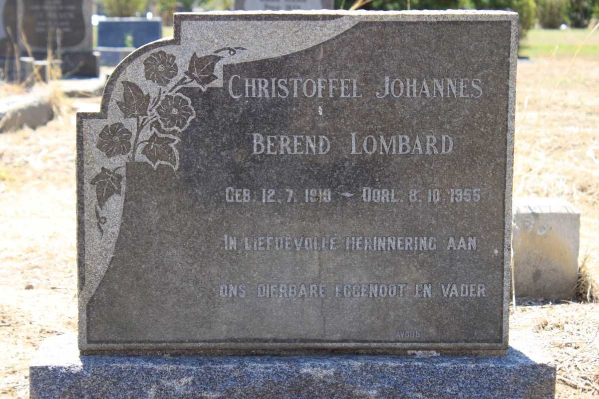 LOMBARD Christoffel Johannes Berend 1919-1955