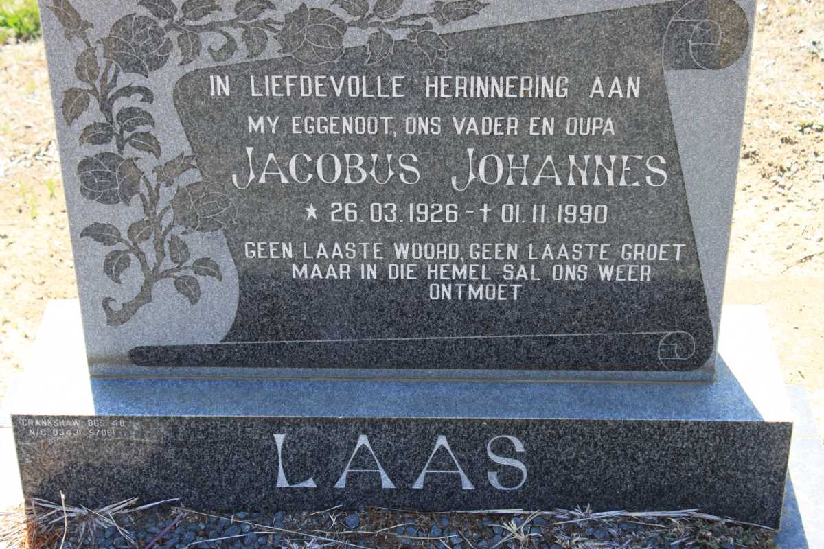LAAS Jacobus Johannes 1926-1990 :: LAAS Sarel Louis 1956-2008