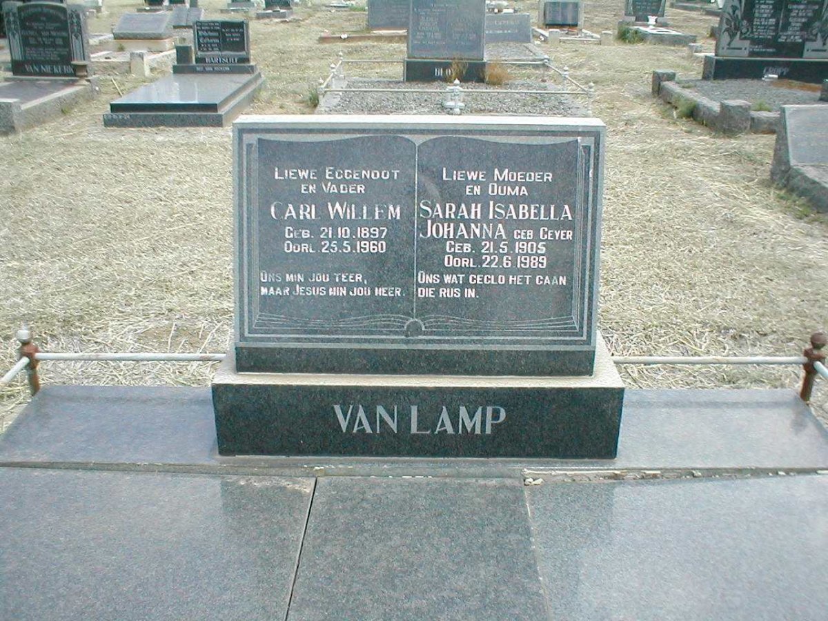 LAMP Carl Willem, van 1897-1960 &amp; Sarah Isabella Johanna GEYER 1905-1989