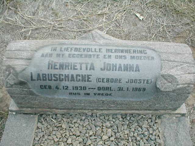 LABUSCHAGNE Henrietta Johanna geb. JOOSTE 1930-1969
